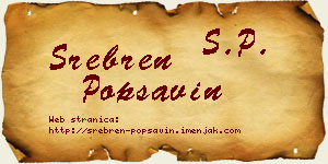 Srebren Popsavin vizit kartica